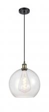 Innovations Lighting 516-1P-BAB-G124-12 - Athens - 1 Light - 12 inch - Black Antique Brass - Cord hung - Mini Pendant