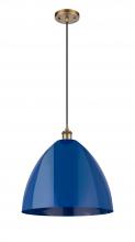 Innovations Lighting 516-1P-BB-MBD-16-BL - Plymouth - 1 Light - 16 inch - Brushed Brass - Cord hung - Mini Pendant