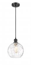 Innovations Lighting 516-1P-BK-G1215-8 - Athens Water Glass - 1 Light - 8 inch - Matte Black - Cord hung - Mini Pendant