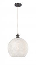 Innovations Lighting 516-1P-OB-G1216-12WM - White Mouchette - 1 Light - 12 inch - Oil Rubbed Bronze - Cord Hung - Mini Pendant