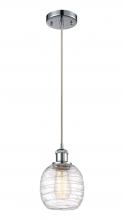 Innovations Lighting 516-1P-PC-G1013 - Belfast - 1 Light - 6 inch - Polished Chrome - Cord hung - Mini Pendant