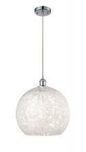 Innovations Lighting 516-1P-PC-G1216-14WM - White Mouchette - 1 Light - 14 inch - Polished Chrome - Cord Hung - Pendant