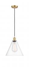 Innovations Lighting 516-1P-SG-GBC-122 - Berkshire - 1 Light - 12 inch - Satin Gold - Cord hung - Mini Pendant