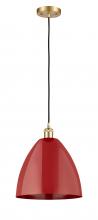 Innovations Lighting 516-1P-SG-MBD-12-RD - Plymouth - 1 Light - 12 inch - Satin Gold - Cord hung - Mini Pendant