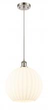 Innovations Lighting 516-1P-SN-G1217-12WV - White Venetian - 1 Light - 12 inch - Brushed Satin Nickel - Cord Hung - Mini Pendant