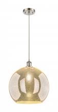 Innovations Lighting 516-1P-SN-G128-14 - Athens - 1 Light - 14 inch - Brushed Satin Nickel - Cord hung - Pendant