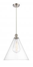 Innovations Lighting 516-1P-SN-GBC-162 - Berkshire - 1 Light - 16 inch - Brushed Satin Nickel - Cord hung - Pendant