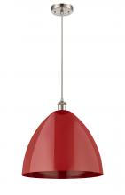 Innovations Lighting 516-1P-SN-MBD-16-RD - Plymouth - 1 Light - 16 inch - Brushed Satin Nickel - Cord hung - Mini Pendant