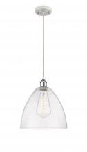 Innovations Lighting 516-1P-WPC-GBD-124 - Bristol - 1 Light - 12 inch - White Polished Chrome - Cord hung - Mini Pendant