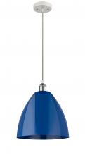 Innovations Lighting 516-1P-WPC-MBD-12-BL - Plymouth - 1 Light - 12 inch - White Polished Chrome - Cord hung - Mini Pendant