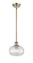 Innovations Lighting 516-1S-AB-G555-8CL - Ithaca - 1 Light - 8 inch - Antique Brass - Mini Pendant