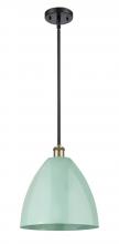 Innovations Lighting 516-1S-BAB-MBD-12-SF - Plymouth - 1 Light - 12 inch - Black Antique Brass - Pendant