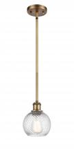 Innovations Lighting 516-1S-BB-G1214-6 - Twisted Swirl 1 Light 6 inch Mini Pendant
