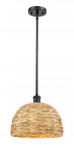 Innovations Lighting 516-1S-OB-RBD-12-NAT - Woven Rattan - 1 Light - 12 inch - Oil Rubbed Bronze - Mini Pendant