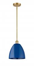 Innovations Lighting 516-1S-SG-MBD-9-BL - Plymouth - 1 Light - 9 inch - Satin Gold - Pendant