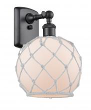 Innovations Lighting 516-1W-BK-G121-8RW - Farmhouse Rope - 1 Light - 8 inch - Matte Black - Sconce