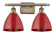 Innovations Lighting 516-2W-AB-MBD-75-RD - Plymouth - 2 Light - 18 inch - Antique Brass - Bath Vanity Light