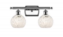 Innovations Lighting 516-2W-PC-G1216-6WM - White Mouchette - 2 Light - 16 inch - Polished Chrome - Bath Vanity Light