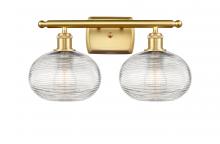 Innovations Lighting 516-2W-SG-G555-8CL - Ithaca - 2 Light - 18 inch - Satin Gold - Bath Vanity Light