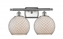 Innovations Lighting 516-2W-SN-G121-8CBK - Farmhouse Chicken Wire - 2 Light - 18 inch - Brushed Satin Nickel - Bath Vanity Light