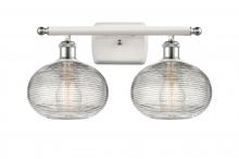 Innovations Lighting 516-2W-WPC-G555-8CL - Ithaca - 2 Light - 18 inch - White Polished Chrome - Bath Vanity Light