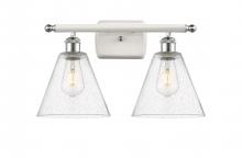 Innovations Lighting 516-2W-WPC-GBC-84 - Berkshire - 2 Light - 18 inch - White Polished Chrome - Bath Vanity Light