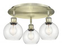 Innovations Lighting 516-3C-AB-G124-6 - Athens - 3 Light - 18 inch - Antique Brass - Flush Mount