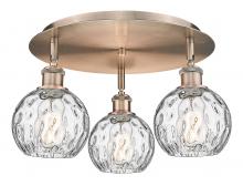 Innovations Lighting 516-3C-AC-G1215-6 - Athens Water Glass - 3 Light - 18 inch - Antique Copper - Flush Mount