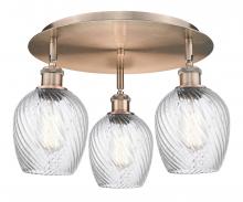 Innovations Lighting 516-3C-AC-G292 - Salina - 3 Light - 18 inch - Antique Copper - Flush Mount