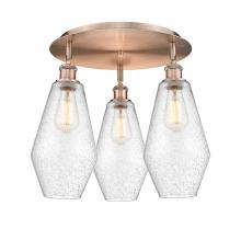 Innovations Lighting 516-3C-AC-G654-7 - Cindyrella - 3 Light - 19 inch - Antique Copper - Semi-Flush Mount
