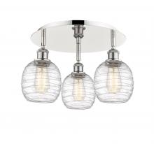 Innovations Lighting 516-3C-PN-G1013 - Belfast - 3 Light - 18 inch - Polished Nickel - Flush Mount