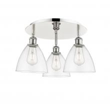 Innovations Lighting 516-3C-PN-GBD-752 - Bristol - 3 Light - 19 inch - Polished Nickel - Semi-Flush Mount
