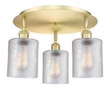 Innovations Lighting 516-3C-SG-G112 - Cobbleskill - 3 Light - 17 inch - Satin Gold - Semi-Flush Mount