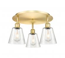 Innovations Lighting 516-3C-SG-G454 - Caton - 3 Light - 17 inch - Satin Gold - Flush Mount