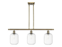 Innovations Lighting 516-3I-AB-G460-7CL - Preston Cylinder - 3 Light - 36 inch - Antique Brass - Stem Hung - Island Light