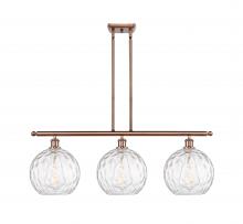 Innovations Lighting 516-3I-AC-G1215-10 - Athens Water Glass - 3 Light - 37 inch - Antique Copper - Stem hung - Island Light