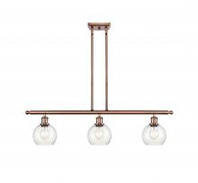 Innovations Lighting 516-3I-AC-G124-6 - Athens - 3 Light - 36 inch - Antique Copper - Cord hung - Island Light