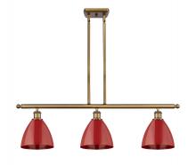 Innovations Lighting 516-3I-BB-MBD-75-RD - Plymouth - 3 Light - 36 inch - Brushed Brass - Stem hung - Island Light