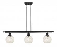 Innovations Lighting 516-3I-BK-G1216-6WM - White Mouchette - 3 Light - 36 inch - Matte Black - Stem Hung - Island Light