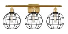 Innovations Lighting 516-3W-SG-CE-8-BK - Lake Placid - 3 Light - 28 inch - Satin Gold - Bath Vanity Light