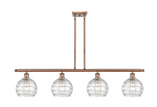 Innovations Lighting 516-4I-AC-G1213-8CL - Athens Deco Swirl - 4 Light - 48 inch - Antique Copper - Stem Hung - Island Light