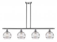 Innovations Lighting 516-4I-SN-G556-8CL - Rochester - 4 Light - 48 inch - Brushed Satin Nickel - Stem hung - Island Light