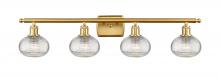 Innovations Lighting 516-4W-SG-G555-6CL - Ithaca - 4 Light - 36 inch - Satin Gold - Bath Vanity Light