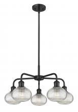 Innovations Lighting 516-5CR-BK-G555-6CL - Ithaca - 5 Light - 24 inch - Matte Black - Chandelier