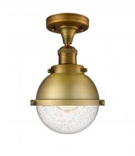 Innovations Lighting 517-1CH-BB-HFS-64-BB - Hampden - 1 Light - 7 inch - Brushed Brass - Semi-Flush Mount