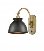 Innovations Lighting 518-1W-SG-M14-BK - Adirondack - 1 Light - 8 inch - Satin Gold - Sconce