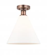 Innovations Lighting 616-1F-AC-GBC-121 - Berkshire - 1 Light - 12 inch - Antique Copper - Semi-Flush Mount