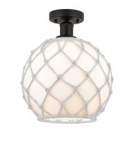 Innovations Lighting 616-1F-OB-G121-10RW - Farmhouse Rope - 1 Light - 10 inch - Oil Rubbed Bronze - Semi-Flush Mount