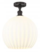 Innovations Lighting 616-1F-OB-G1217-14WV - White Venetian - 1 Light - 14 inch - Oil Rubbed Bronze - Semi-Flush Mount