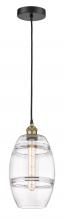 Innovations Lighting 616-1P-BAB-G557-8CL - Vaz - 1 Light - 8 inch - Black Antique Brass - Cord hung - Mini Pendant